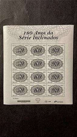 Folha Completa de Selos do Brasil - 180 Anos da Série Inclinados - Brasil 2024 - Mint  (ref.458)