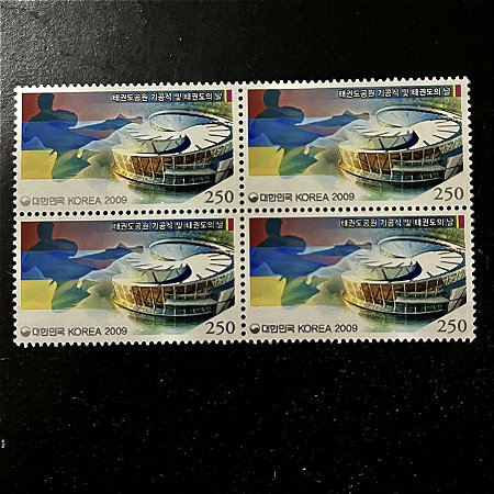 Quadra de Selos Estrangeiros - Coréia do Sul - Parque do Taekwondo e o Dia do Taekwondo - 2009 - Mint - ref.465