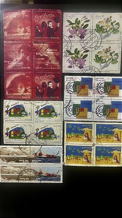 06 Bloco de Selos Comemorativos do Brasil - Circulados com Carimbos - ref.467