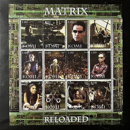 Bloco Grande de Selos Estrangeiros - Komi - Russia - Matrix Reloaded - Mint - ref.468