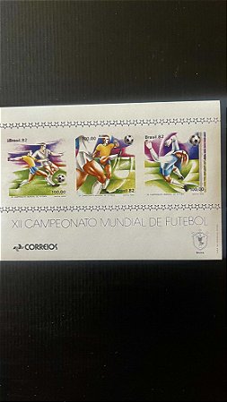 Bloco de Selos do Brasil - XII Campeonato Mundial de Futebol - 1982 - Mint - ref. 472