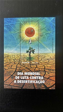 Bloco de Selos do Brasil - Dia Mundial de Luta Contra Desertificação - 1996 - Mint - ref.474