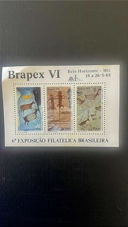 Bloco de Selos do Brasil - Brapex VI - Brasil 1985 - Mint - ref.477