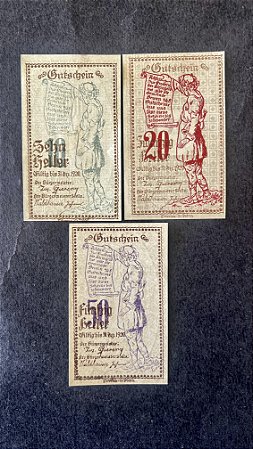 03 Cédulas Notgeld - Semeinde - Brunn am Gebirge - Austria  (Ref.484)