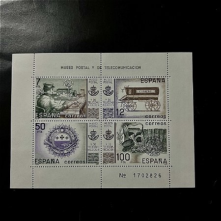 Bloco de Selos Estrangeiros - Espanha - Museo Postal Y de Telecomunicacion - Mint - ref.486
