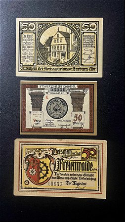 03 Cédulas Notgeld - Diversos (ref.488)
