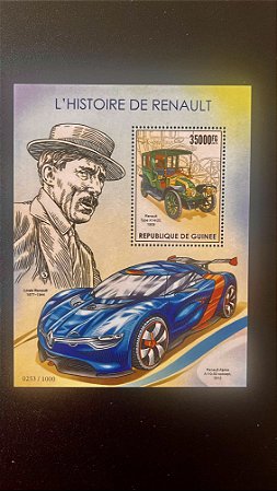Bloco de Selos da Republique de Guinee - L´Histoire de Renault - Mint - ref.381