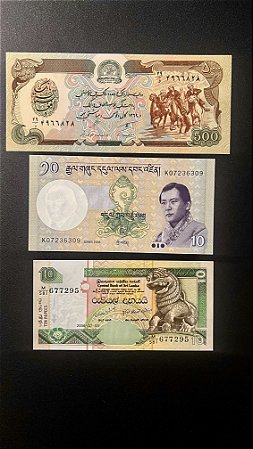 03 Cédulas Estrangeiras - Afeganistão - Butão - Sri Lanka - FE (ref.504)