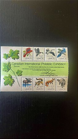 Série de Selos Estrangeiros - USA - Canadian International Philatelic Exhibition -Novos - ref.509