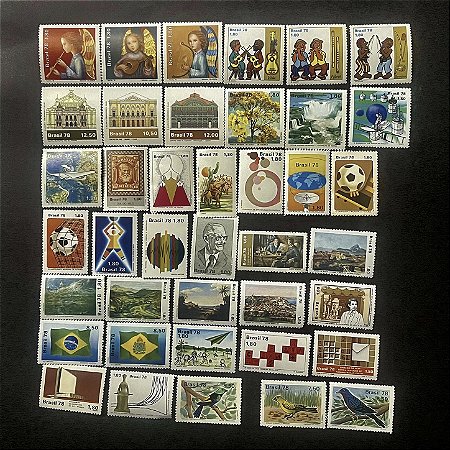 40 Selos Comemorativos do Brasil - Ano 1978 - Mint - ref.512