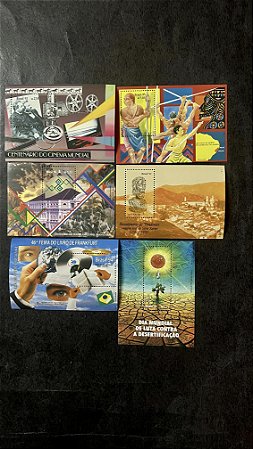 06 Blocos de Selos Comemorativos do Brasil - Mint  (ref.515)