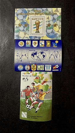 03 Blocos de Selos Comemorativos do Brasil - Mint  (ref.518)