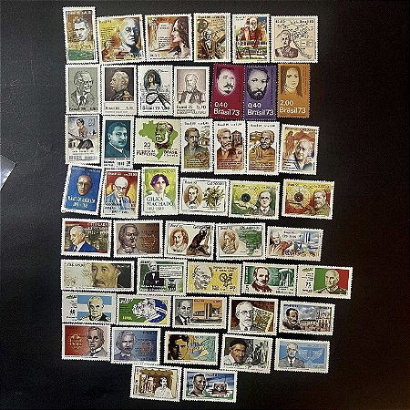 48 Selos Comemorativos do Brasil - Temáticos - Personalidades - Mint - ref.520