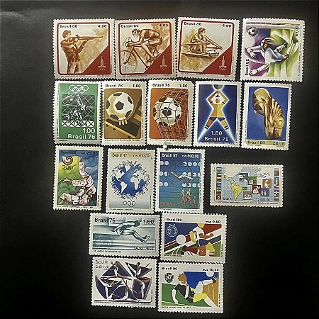 17 Selos Comemorativos do Brasil - Temáticos - Esportes - Mint - ref.529