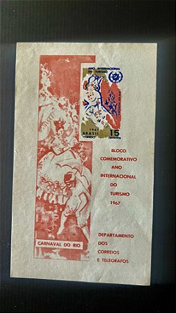 Bloco de Selos do Brasil - Ano Internacional do Turismo - Brasil 1967 - Novo - ref. 531