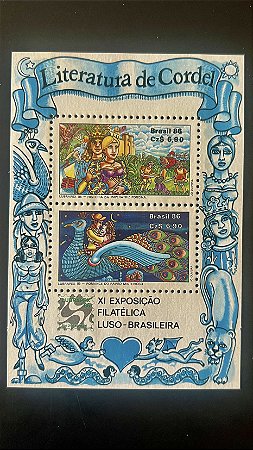 Bloco de Selos do Brasil - Literatura de Cordel - 1986 - Mint - ref.532