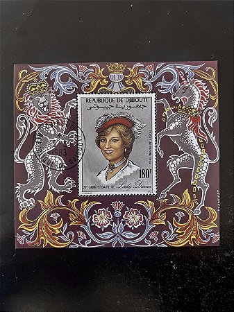Bloco de Selos Estrangeiros - 21O. Anniversarie de Lady Diana - Republique de Djibouti - ref.541