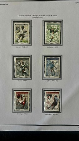 Folha de Album de Selos - Clubes Campeões da Libertadores da América - Brasil 2001 - Novos  (ref.548)