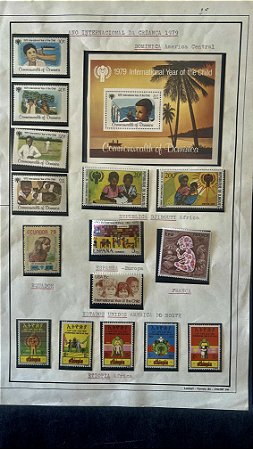 Folha de Exposiçao de Selos - Ano Internacional da Criança - 1979 - com Protetores   (ref.553)