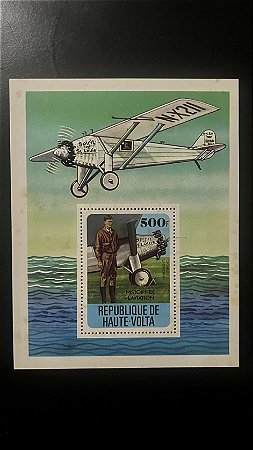 Bloco de Selos Estrangeiros - Histoire de L.aviation - Rep. Haute-Volta - Novo - ref.557