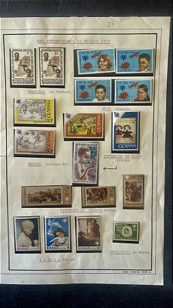 Folha de Exposição de Selos - Ano Internacional da Criança 1979  - com Protetores (ref.558)