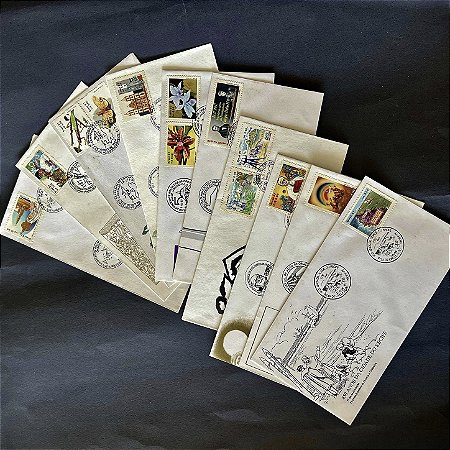 10 Envelopes Comemorativos do Brasil com carimbo Comemorativo e Selos - 1987- ref.563