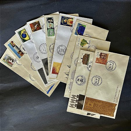 10 Envelopes Comemorativos do Brasil com carimbo Comemorativo e Selos - 1989- ref.566