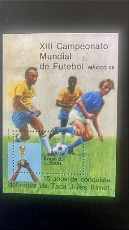 Bloco de Selos do Brasil - XIII Campeonato Mundial de Futebol - 1985 - Mint - ref.573