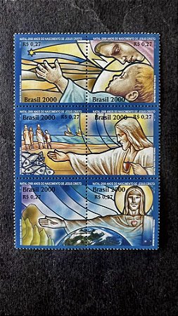 Série de Selos do Brasil - Natal 2000 Anos do Nascimento de Jesus Cristo - Brasil 2000 -Mint (ref.581)