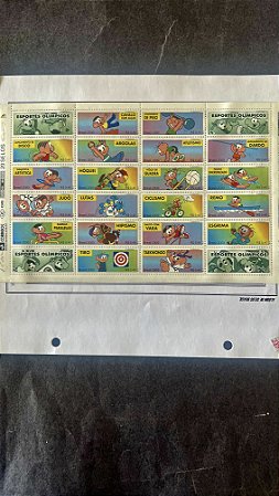 Folha Completa de Selos do Brasil - Esportes Olimpicos I - Turma da Monica - Brasil 2000 - Novos (ref.582)