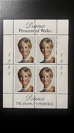 Bloco de Selos Estramgeiros - Diana - Princess of Wales - Mint - ref.589
