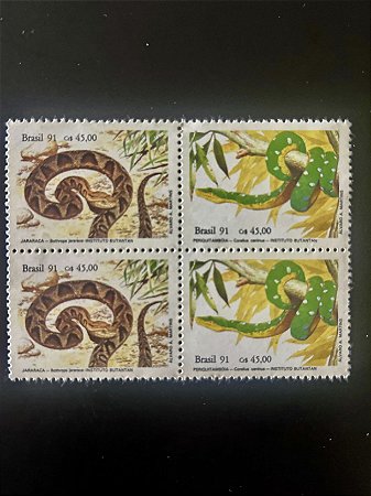 Série de Selos do Brasil - Museus Brasileiros - Instituto Butantan - 1991 -Mint - ref.275