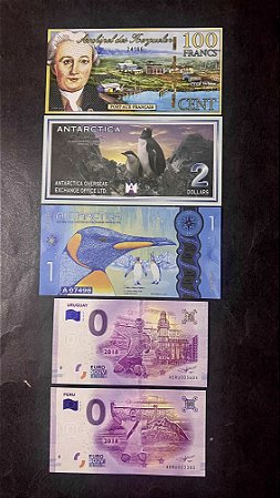 05 Cédulas Estrangeiras - Souvenir - ref. 611