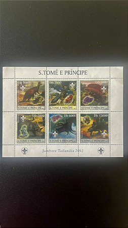 Bloco de Selos de S.Tomé e Príncipe - Jambore Tailandia 2002 - Mint - ref.620