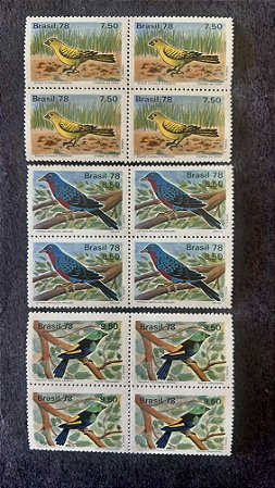 Série de Selos do Brasil - Proteção a Fauna - Passaros Brasileiros- Brasil 1978 - Mint - ref.628