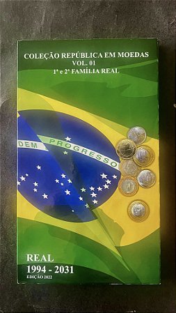 Album Completo de Moedas do Brasil - Coleção Republica - Vol.01-1a.e2a.Familia Real - 1994 - 2031 - Mbc/Sob/FC-ref.631