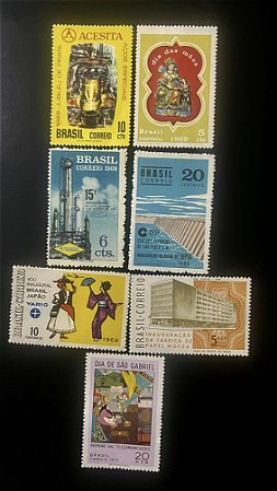 07 Selos Comemorativos do Brasil - 1968 - 1969 - 1970 - Novos - ref.632