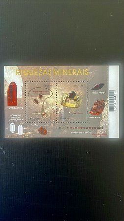 Bloco de Selos do Brasil - Riquezas Minerais - 2001 - Mint - ref.635