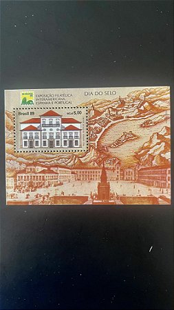 Bloco de Selos Comemorativos do Brasil - Brasiliana 89 - Dia do Selo - Brasil 1989 - Mint - ref.654