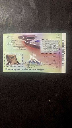Bloco de Selos do Brasil - Homenagem a Oscar Niemeyer - Brasil 2014 - Mint - ref.664