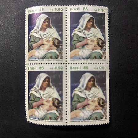 Quadra de Selos do Brasil - Homenagem ao Pintor Henrique Bernardelli - 1986 - Mint - ref.665