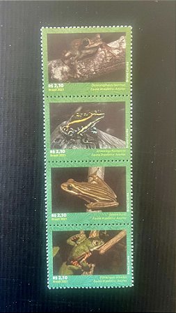 Série de Selos do Brasil - Fauna Brasileira - Anurus - 2021 - Mint - ref.665