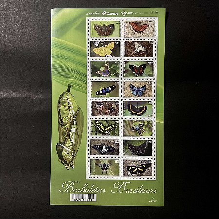 Folha Completa de Selos Comemorativos do Brasil - Borboletas Brasileiras - 2016 - Mint - ref.668