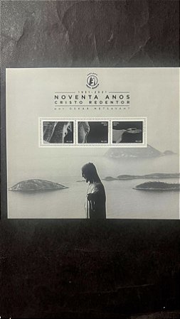 Bloco de Selos do Brasil - Homenagem ao Monumento do Cristo Redentor - Brasil 2021 - Mint - ref.669