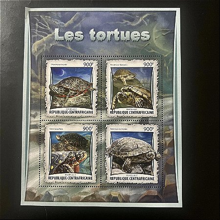 Bloco Grande de Seloes Estrangeiros - Les Tortues - Republique Centrafricaine - Mint - ref.679