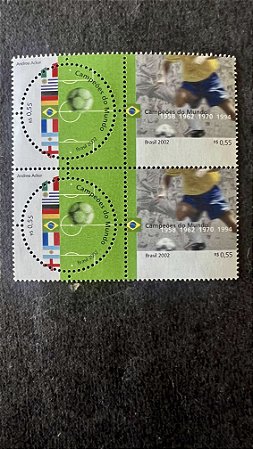 Série de Selos do Brasil - Campeões do Mundo de Futebol - Brasil 2002 - Mint - ref.681
