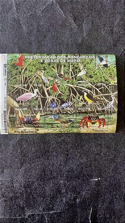 Bloco de Selos do Brasil - Preservação dos Manguezais e Zonas de Maré - Brasil 2004 - Mint - ref.686