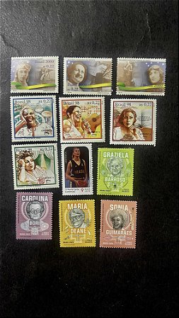 12 Selos Comemorativos do Brasil - Mulheres - Mint - ref.707