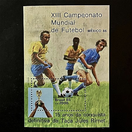 Bloco de Selos do Brasil - XIII Campeonato Mundial de Futebol - 1985 - Mint - ref.709