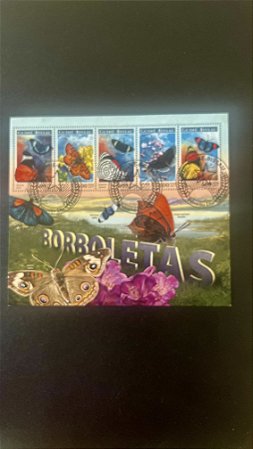 Bloco de Selos de Guiné-Bissau - Borboletas - 2017 - ref.712